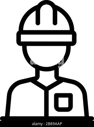 Tiler worker icon, outline style Stock Vector
