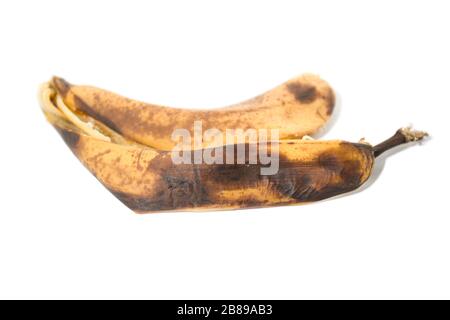 Banana skin on isolated white background Stock Photo