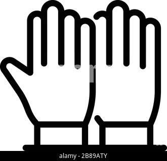 Tiler gloves icon, outline style Stock Vector