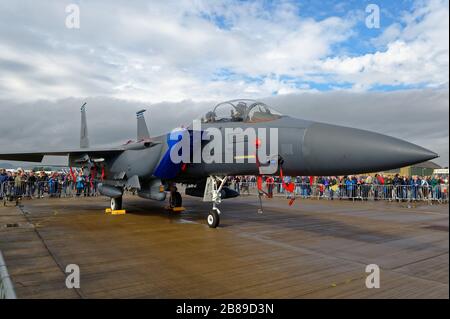 McDonnell Douglas (now Boeing) F-15E Strike Eagle at  the Leuchars International Airshow 2011 Stock Photo