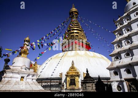 Swayambhunath Stupa aka Monkey Temple in Kathmandu, Nepal Stock Photo ...