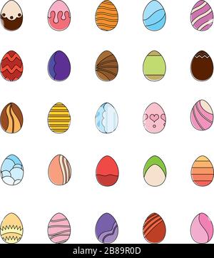 Set of easter eggs icons Stock Vector