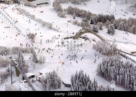 , ski-jumps St. George Hill in Winterberg, 26.01.2013, aerial view, Germany, North Rhine-Westphalia, Sauerland, Winterberg Stock Photo