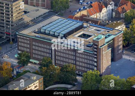 , Renovation and reconstruction of Hans Sachs House, the Town Hall of Gelsenkirchen, 30.09.2013, aerial view, Germany, North Rhine-Westphalia, Ruhr Area, Gelsenkirchen