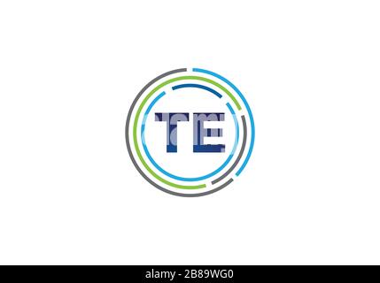 T E, TE Initial Letter Logo design vector template, Graphic Alphabet Symbol for Corporate Business Identity Stock Vector