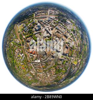 city centre of Bochum at Bongardstrasse and Kortumstrasse, 10.09.2011, aerial view,, Germany, North Rhine-Westphalia, Ruhr Area, Bochum Stock Photo