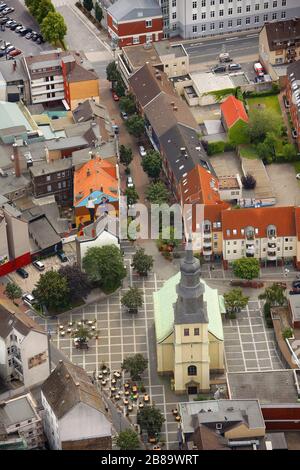 , Martin Luther Viertel in Hamm with church Lutherkirche, 02.07.2011, aerial view, Germany, North Rhine-Westphalia, Ruhr Area, Hamm Stock Photo