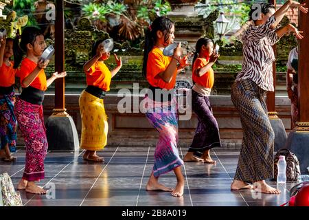 Traditional Balinese Dance Lesson For Children In A Dance School In ...