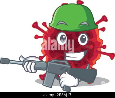 A picture of pedacovirus as an Army with machine gun Stock Vector