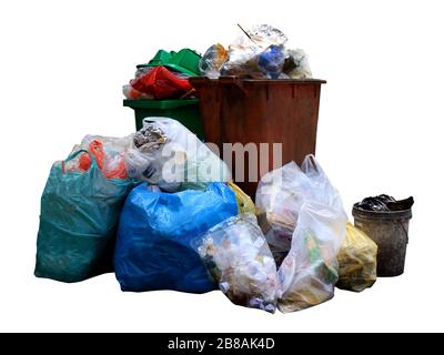 Plastic Garbage Bags Hanging on the Tree, Plastic Waste Pollution Stock  Photo - Image of polyethylene, bags: 198616200