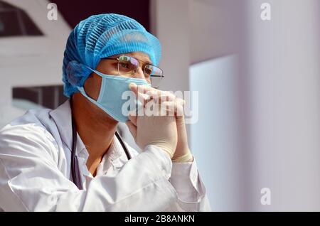 A doctor in upset mood Stock Photo