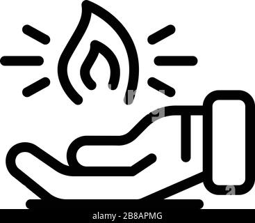 Keep fire responsibility icon, outline style Stock Vector