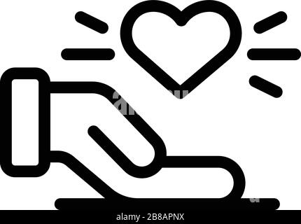 Keep respect heart icon, outline style Stock Vector