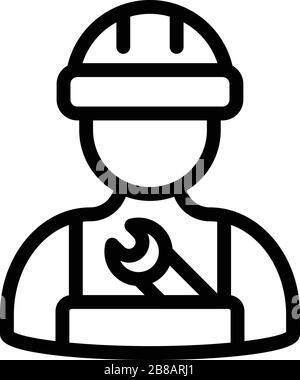 Wrench repairman icon, outline style Stock Vector