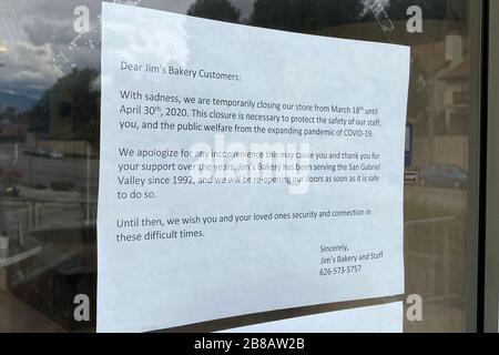 General View Of The Closed Jim S Bakery Restaurant In The Wake Of Coronavirus Covid 19 Pandemic Outbreak Friday March In Monterey Park California Usa Photo By Ios Espa Images Stock Photo Alamy