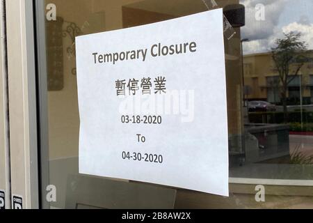 General View Of The Closed Jim S Bakery Restaurant In The Wake Of Coronavirus Covid 19 Pandemic Outbreak Friday March In Monterey Park California Usa Photo By Ios Espa Images Stock Photo Alamy