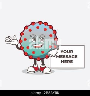 A picture of Virus cartoon mascot character studying with some books ...