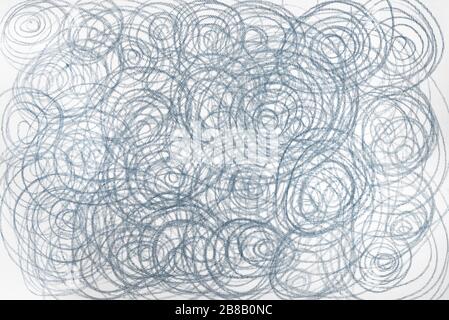 blue color crayon doodles on paper background texture Stock Photo