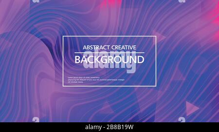 Bright abstract background with simple curvy lines and gradient colors of pink and blue Stock Vector