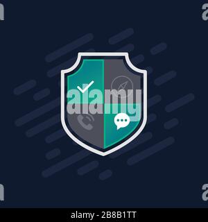 shield protection logo and icon vector Isolated image Stock Vector