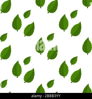 Seamless decorative template texture with green and beige leaves. Seamless stylized leaf pattern. Stock Vector