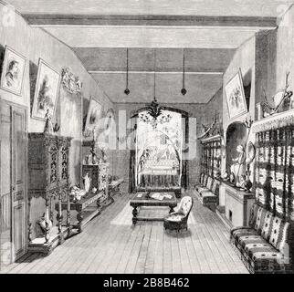The study of Alexandre Dumas the Elder, or Alexandre Dumas père, 1802 - 1870,  French writer, Stock Photo