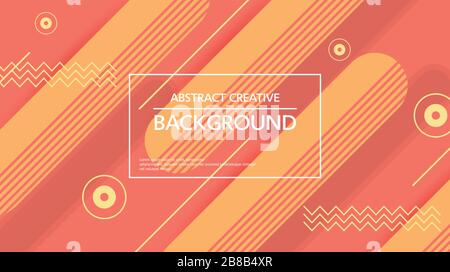 Colorful simple background with abstract layout of figures in red and yellow shades Stock Vector
