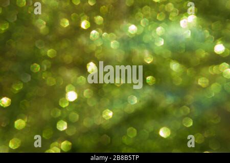 Green blur, glitter bokeh, shine abstract background Stock Photo