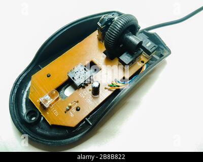 A picture of broken computer mouse Stock Photo