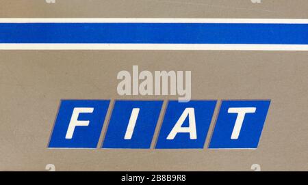 TURIN, ITALY - CIRCA FEBRUARY 2020: Fiat sign Stock Photo