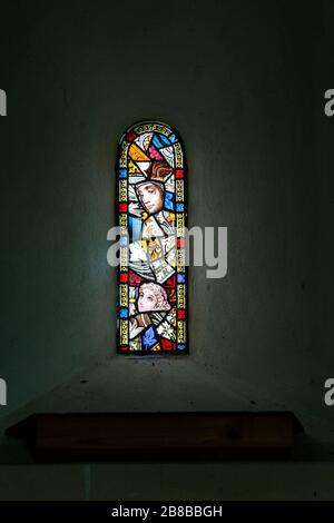 Stained glass window Washbrook church, Suffolk, England, UK Stock Photo