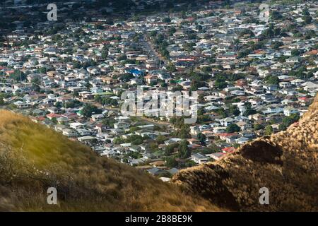 Hill side houses in honolulu, Hawaii Stock Photo