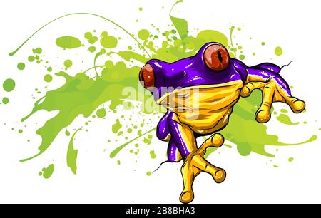 Little frog. Vector illustration of a cute little frog. Stock Vector