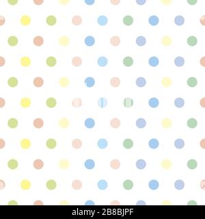 Seamless vector pattern or texture with polka dots on white background Stock Vector