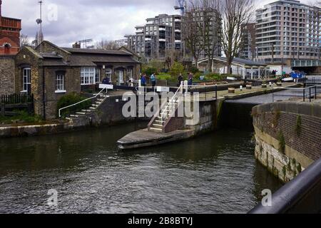 St Pancras Lock on the Regents Park Canal Stock Photo