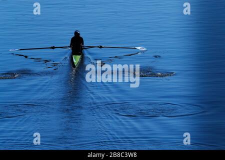 Toda Olympic Rowing Course, Saitama, Japan. 21st Mar, 2020. General view, MARCH 21, 2020 - Rowing : 2020 Japan national candidate final selection race Women's Lightweight Single Sculls Repechage at Toda Olympic Rowing Course, Saitama, Japan. Credit: Naoki Morita/AFLO SPORT/Alamy Live News Stock Photo