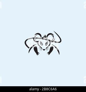 Rat logo vector design template Stock Vector