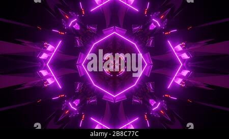 3d illustration background wallpaper with glowing abstract neon sign design graphic artwork Stock Vector