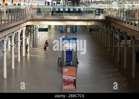 London St Pancras International Station deserted during Covid-19 pandemic 2020 Stock Photo