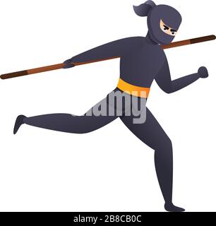 Running ninja icon. Cartoon of running ninja vector icon for web design isolated on white background Stock Vector