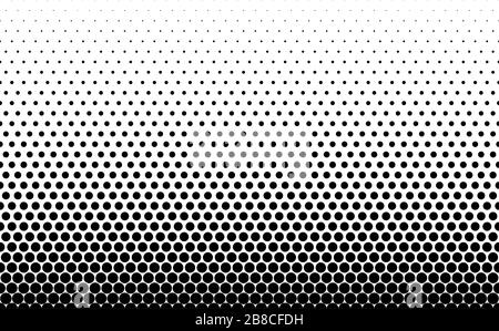 Seamless Halftone Vector Background Filled With Black Circles Short Fade Out Figures In