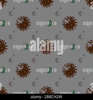 Coronavirus COVID-19 cells seamless pattern vector illustration. Virus bacteria background Stock Vector