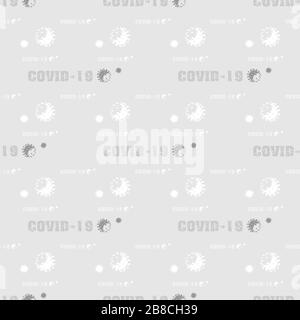 vector Coronavirus COVID-19 Virus bacteria seamless pattern Stock Vector