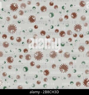 seamless pattern Coronavirus COVID-19 . Virus bacteria background Stock Vector