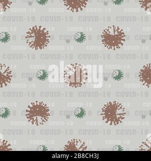 seamless pattern background Coronavirus COVID-19 . Virus bacteria Stock Vector