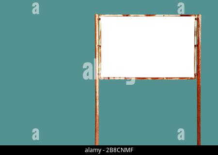Old information board. Vintage rusty shield racks. Copy space Stock Photo
