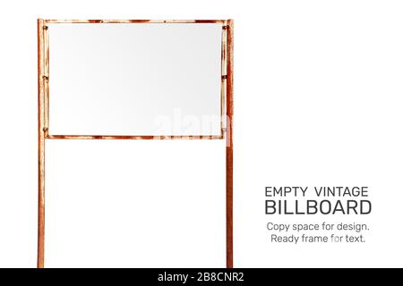 Old information board. Vintage rusty shield racks. Copy space Stock Photo