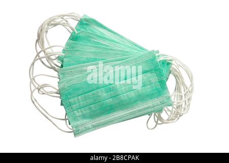 Medical protective face mask on white background, Disposable surgical face mask cover the mouth and nose. Healthcare and medical concept Stock Photo