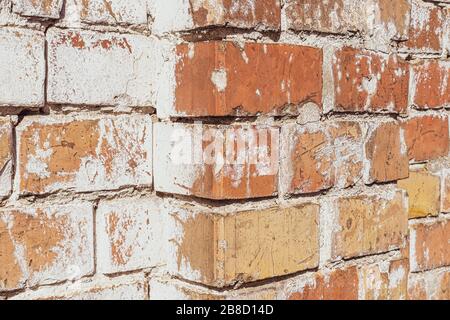 Brick wall and corner texture background in bright colors Stock Photo
