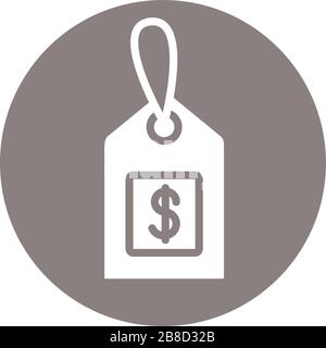 tag hanging with price commercial block style Stock Vector